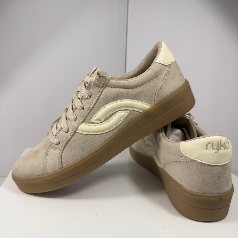 Ryka Viv Next Women's Size 11M Beige Suede Comfort Walking Court Shoes Sneakers
